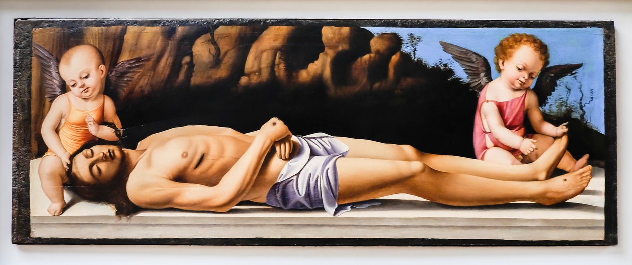 Cristo morto e dois anjos de Marco Basaiti