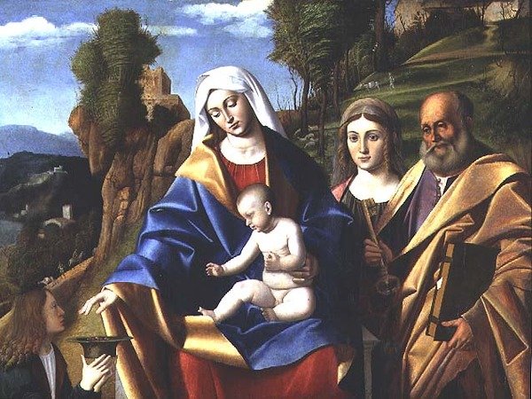 M.5 Virgem e Criança com Santos, c.1510 de Marco Basaiti