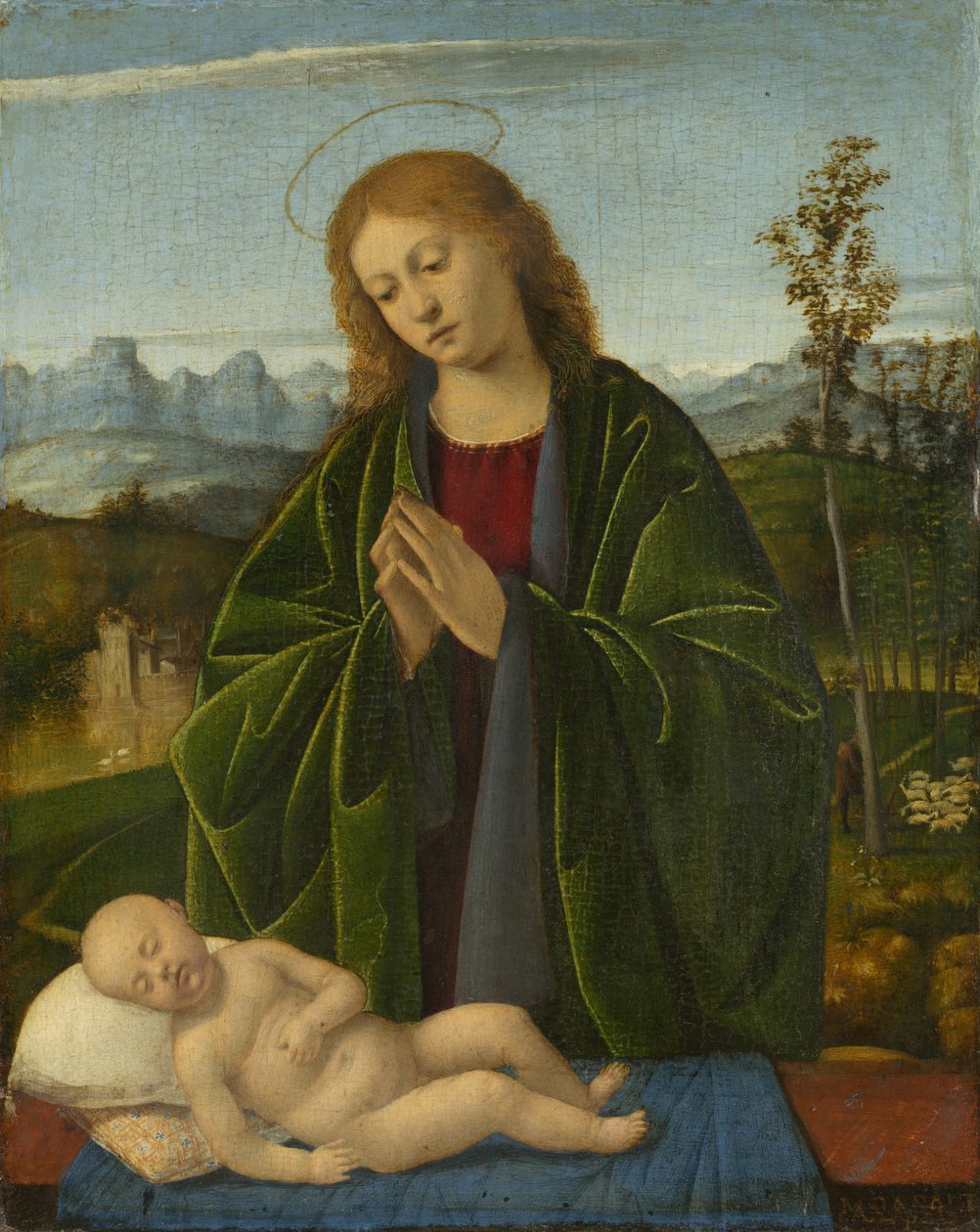 Madonna adorando a criança de Marco Basaiti