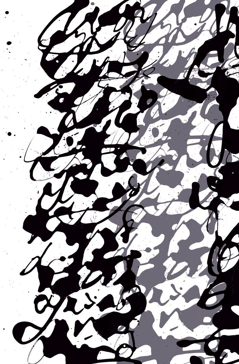 Escrita Asémica, 2014 (tinta sobre papel) de Marco Campedelli