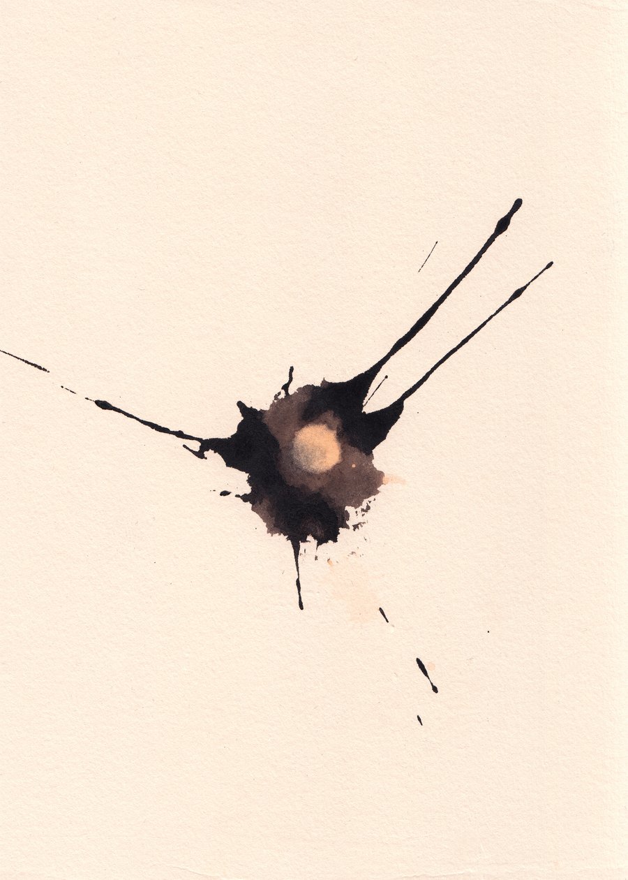Blot 2, 2018 (tinta e lixívia sobre papel) de Marco Campedelli
