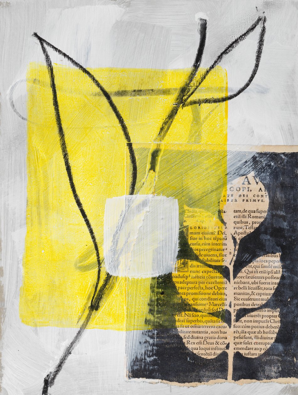 Colagem com Calla e folhas, 2024 (técnica mista) de Marco Campedelli