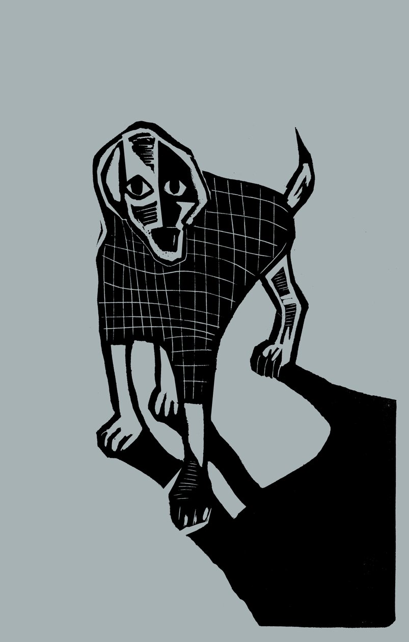 Cão, 2023 (linóleo sobre papel) de Marco Campedelli