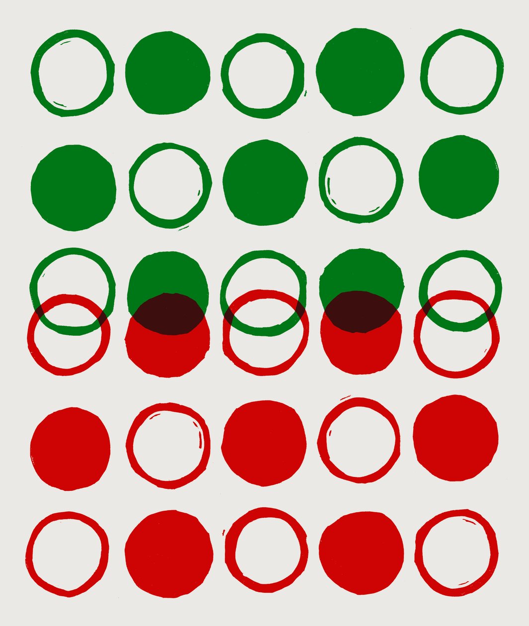 Pontos, círculos, 2023 (linóleo sobre papel) de Marco Campedelli