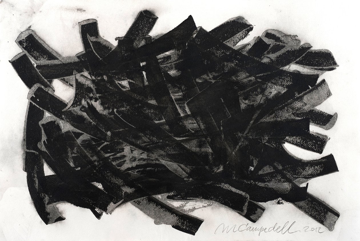 Saltus, 2012 (tinta sobre papel) de Marco Campedelli