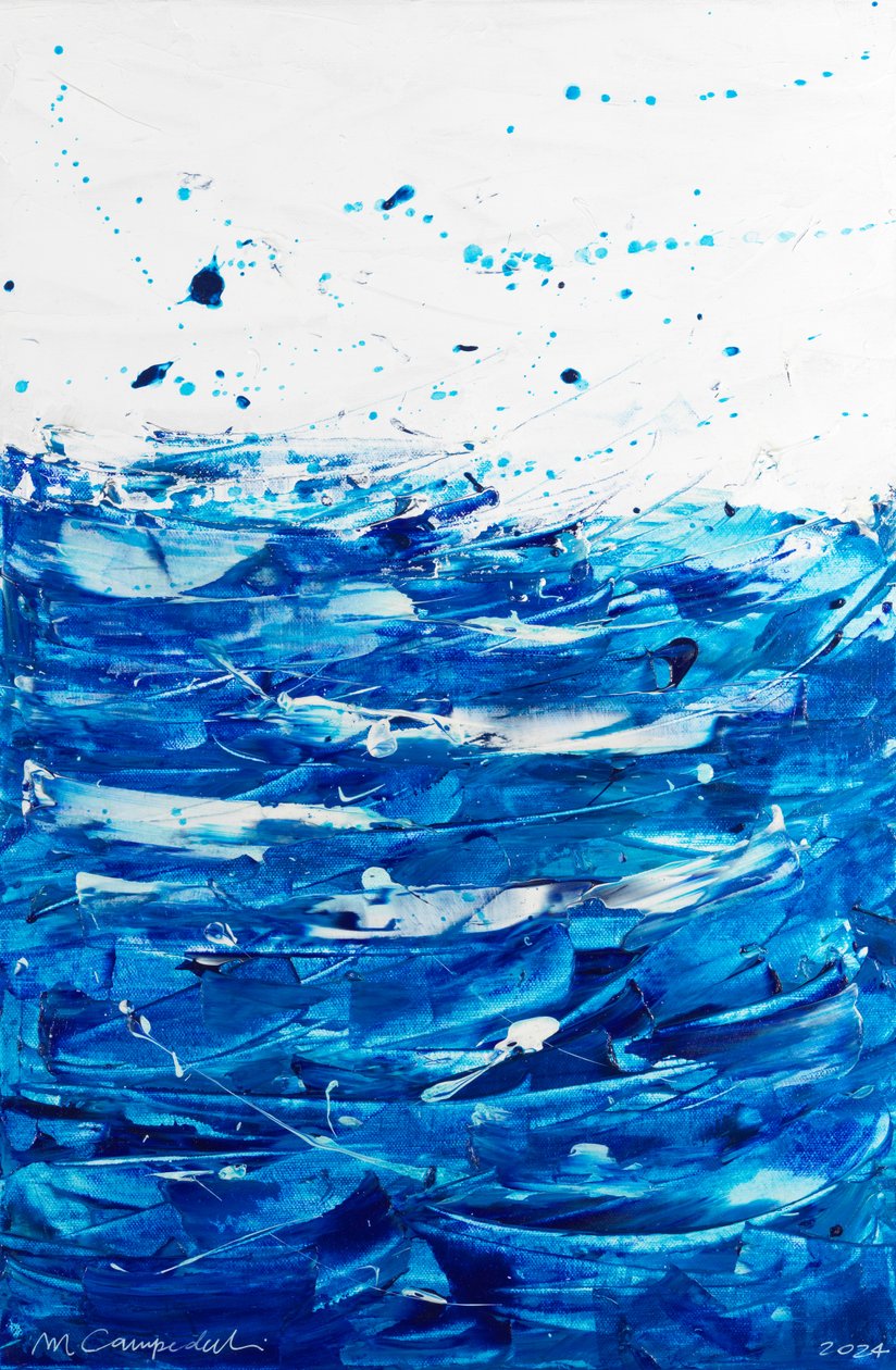 A Onda Azul, 2024 (acrílico sobre tela) de Marco Campedelli
