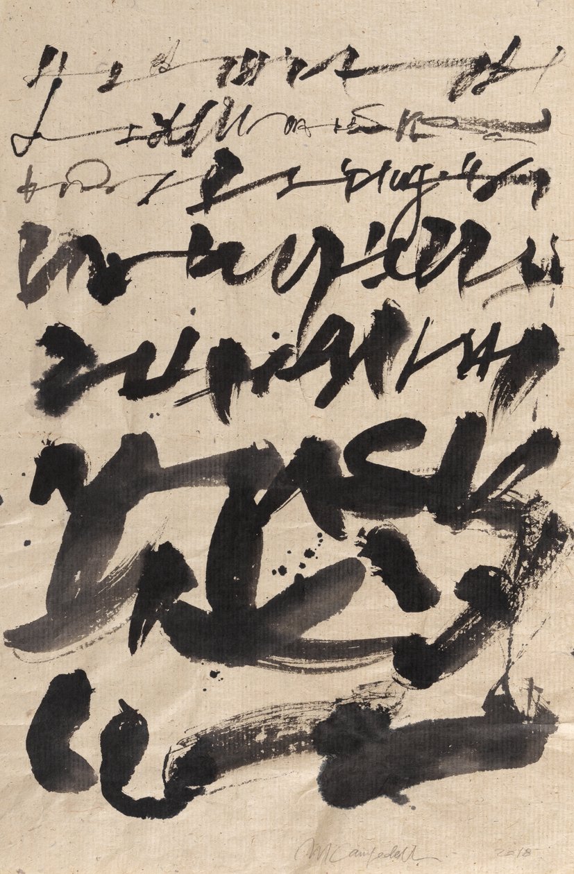Wabi Sabi, 2018 (tinta sobre papel) de Marco Campedelli