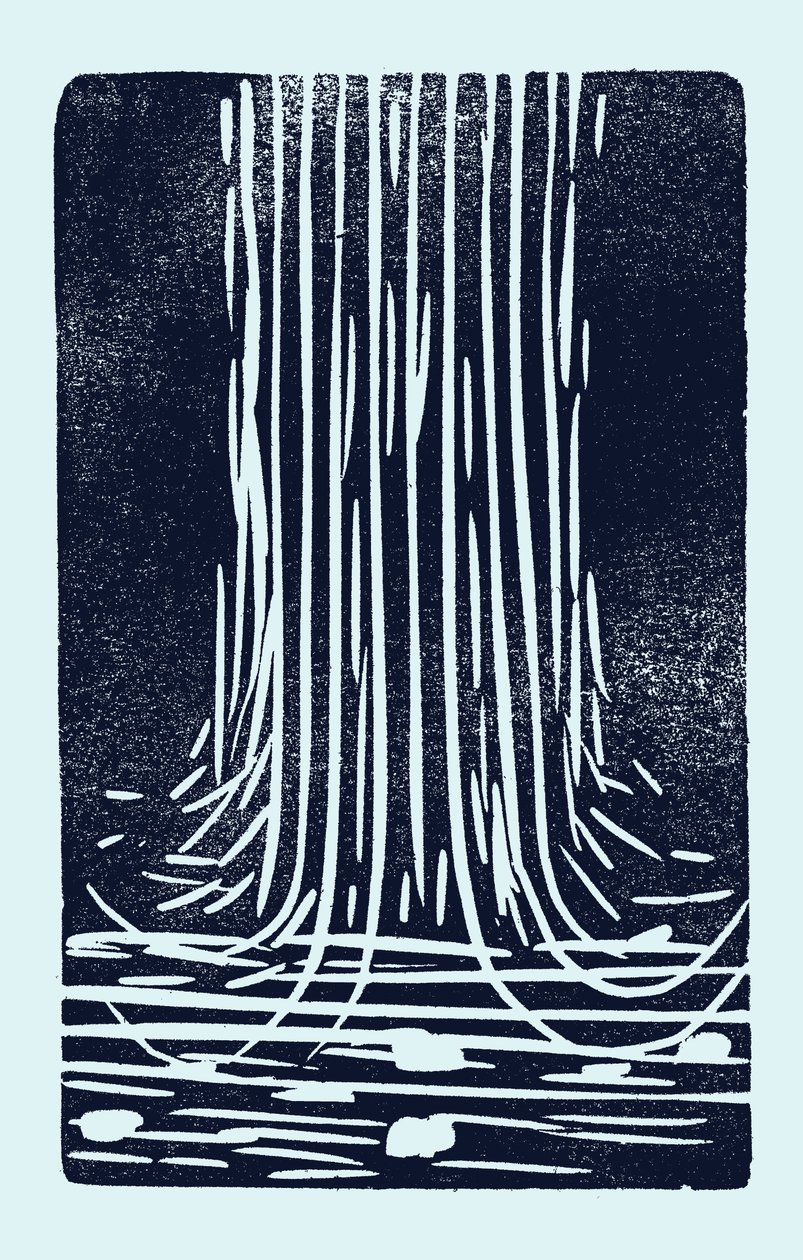 Cascata, 2014 (linóleo sobre papel) de Marco Campedelli