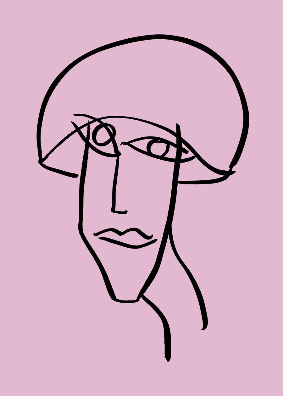 Mulher, 2019 (tinta sobre papel) de Marco Campedelli