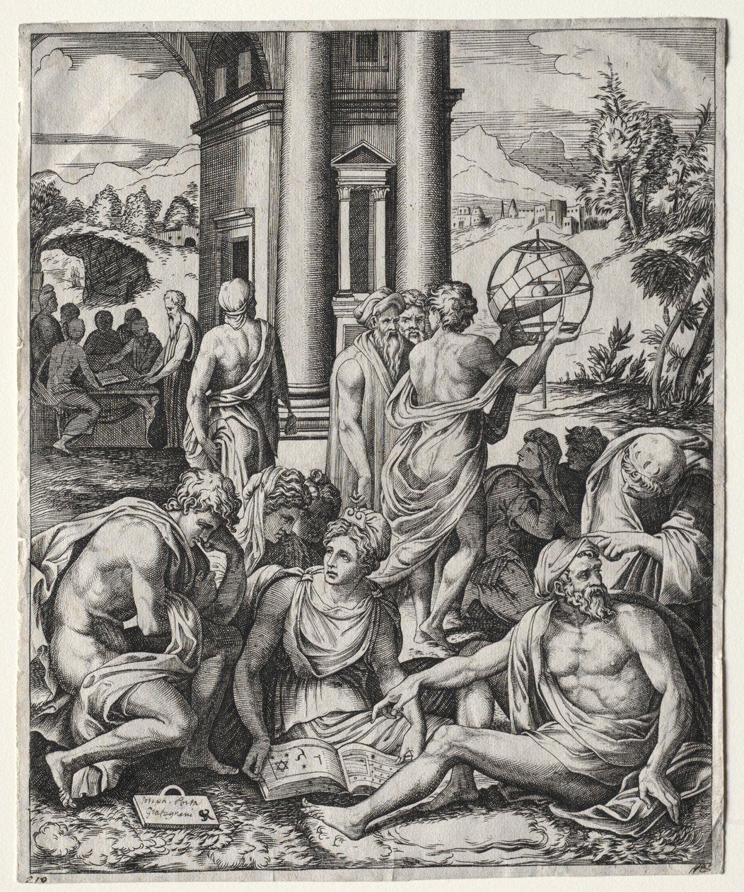 Uma Assembléia de Estudiosos, c. 15151527. de Marco Dente