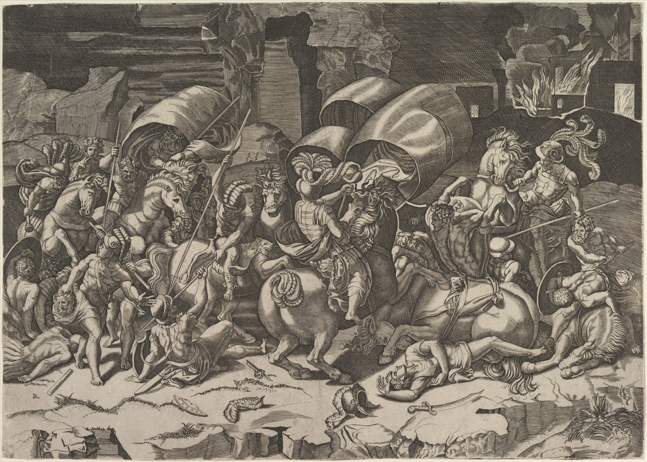 Batalha com um cutelo, ca. 1515-27. de Marco Dente