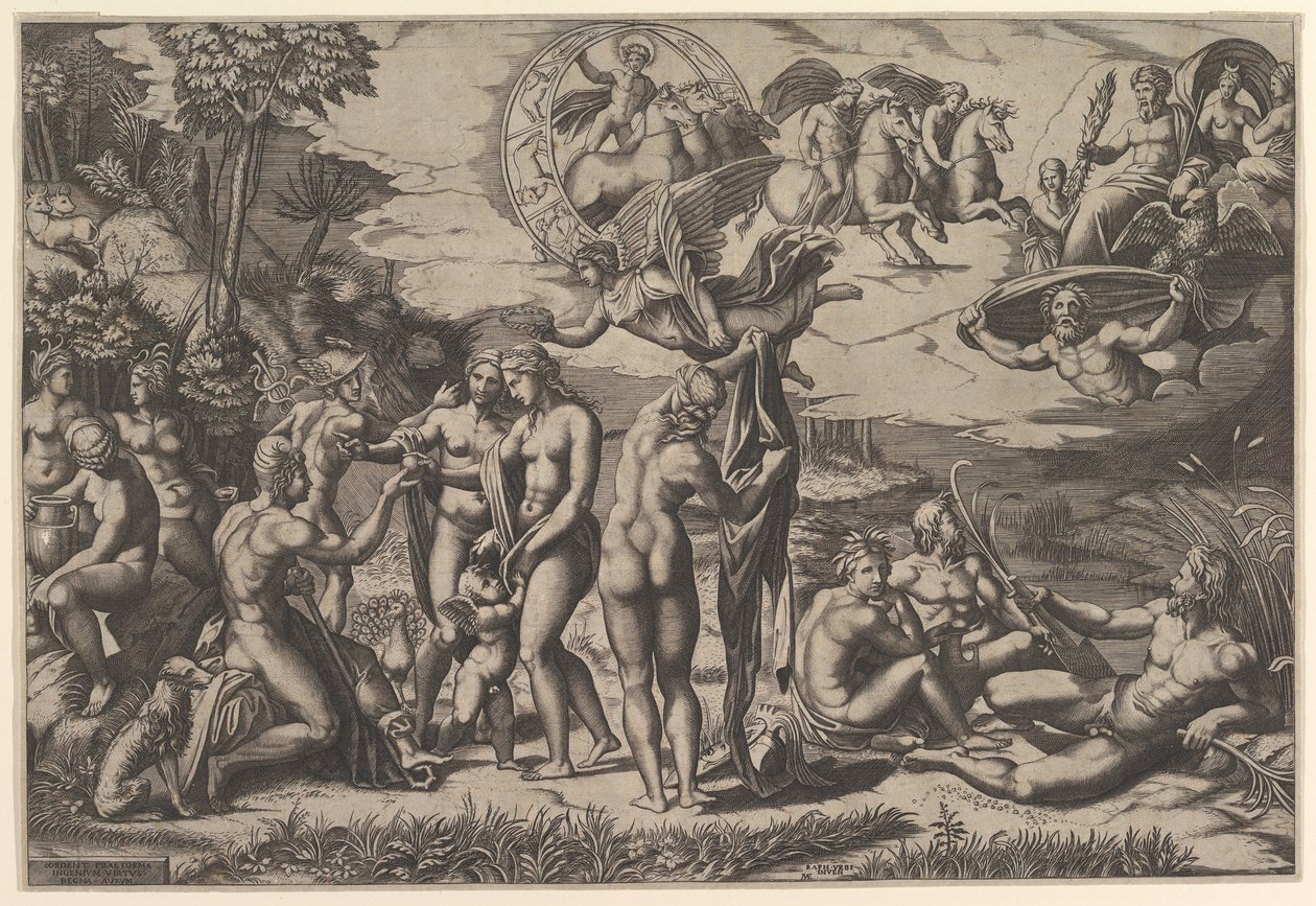 O Julgamento de Paris, 1515-27. de Marco Dente