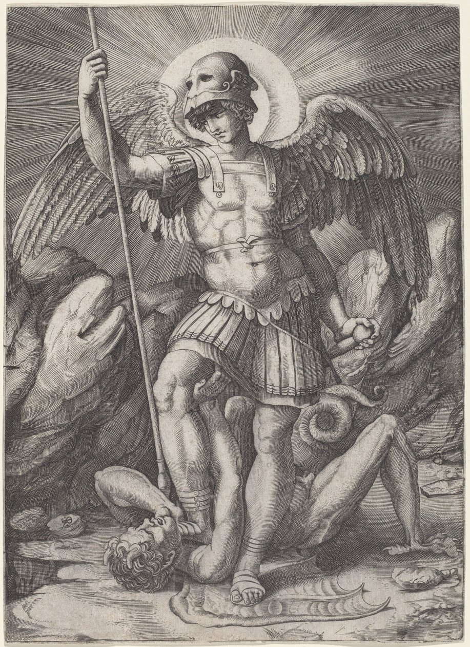 Santo Michael de Marco Dente after Raphael