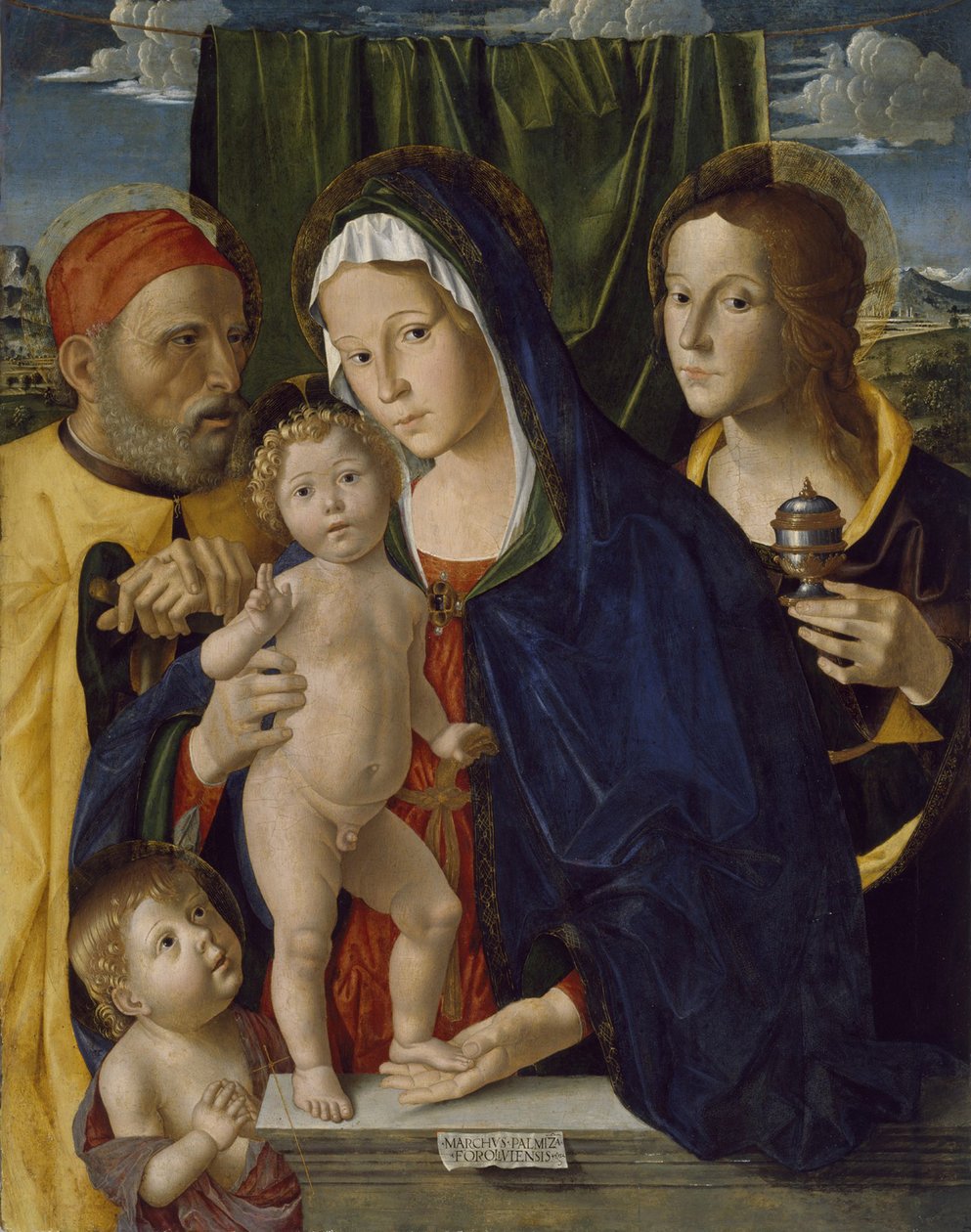 A Sagrada Família com São João Batista e Santa Maria, 1500-5 de Marco Palmezzano