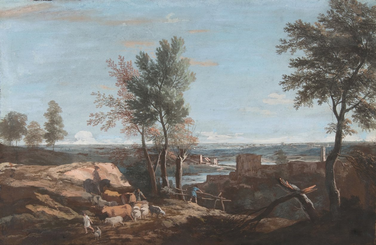 Paisagem Pastoral Extensiva, ca. 1700-1730. de Marco Ricci
