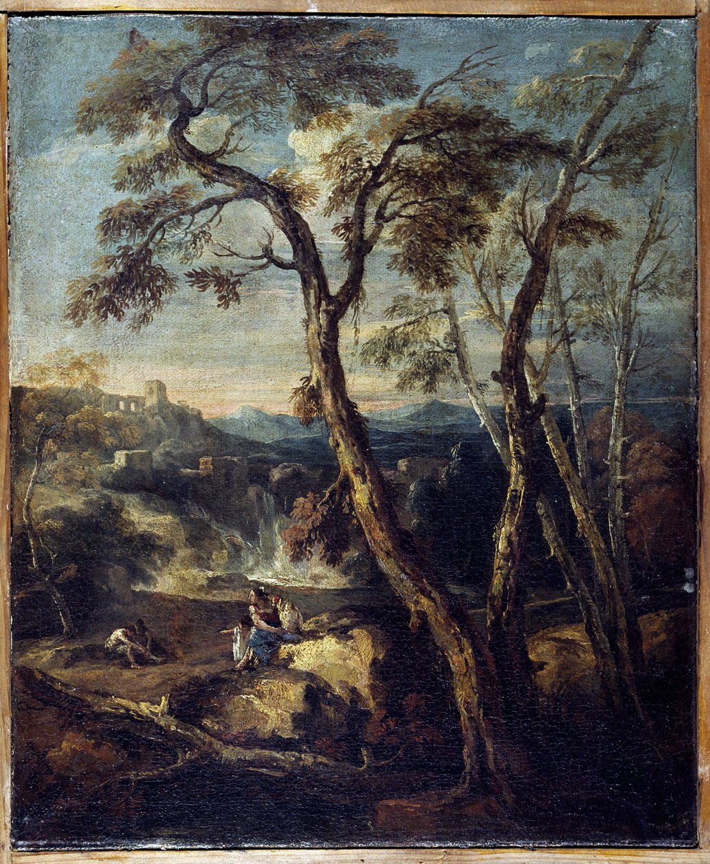 Paisagem": Capricho. Pintura de Marco Ricci (1676-1730), Accademia Carrara, Bergamo Itália. de Marco Ricci