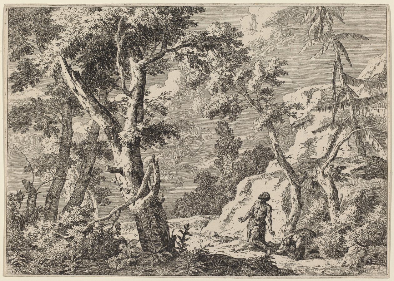 Dois homens penitentes no deserto de Marco Ricci