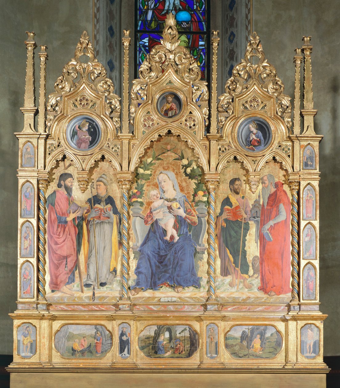Altarpiece com Madona com Criança e Santos, Bolonha (foto) de Marco Zoppo