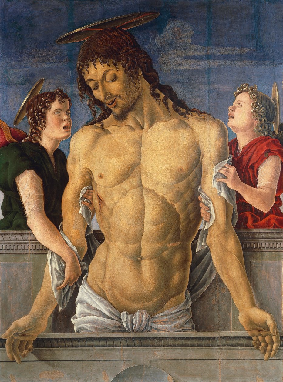 Deposição de Cristo apoiada por anjos de Marco Zoppo