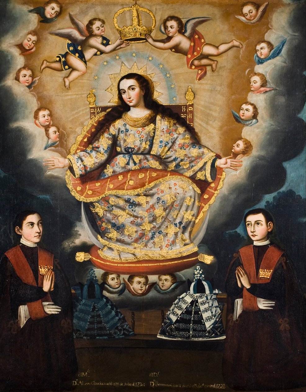 Madonna sentada com graduação dos irmãos García de Marcos Zapata y taller