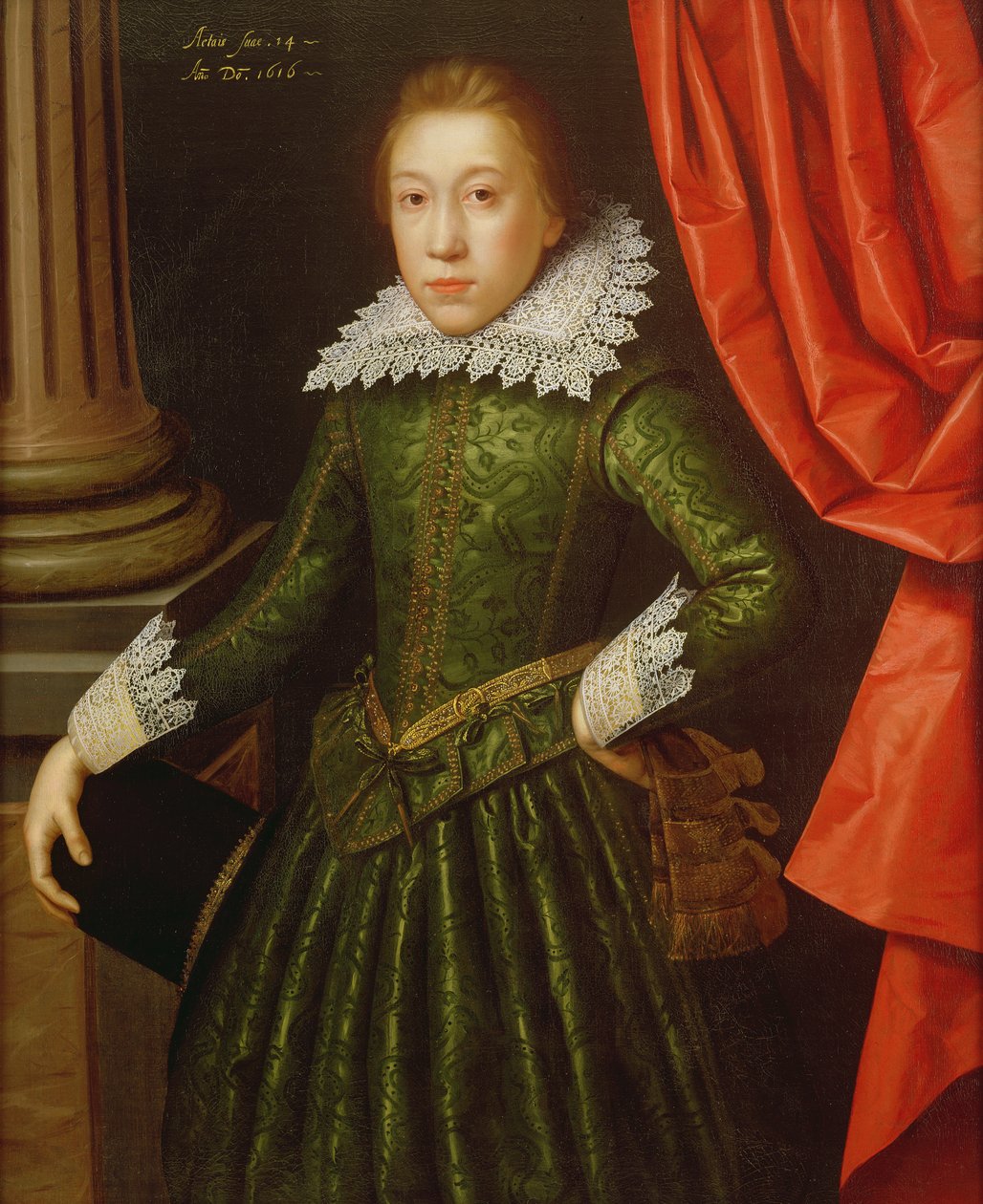 Retrato de um menino da família de Ligne, 1616 (um dos dois) (ver também 142777) de Marcus Gheeraerts