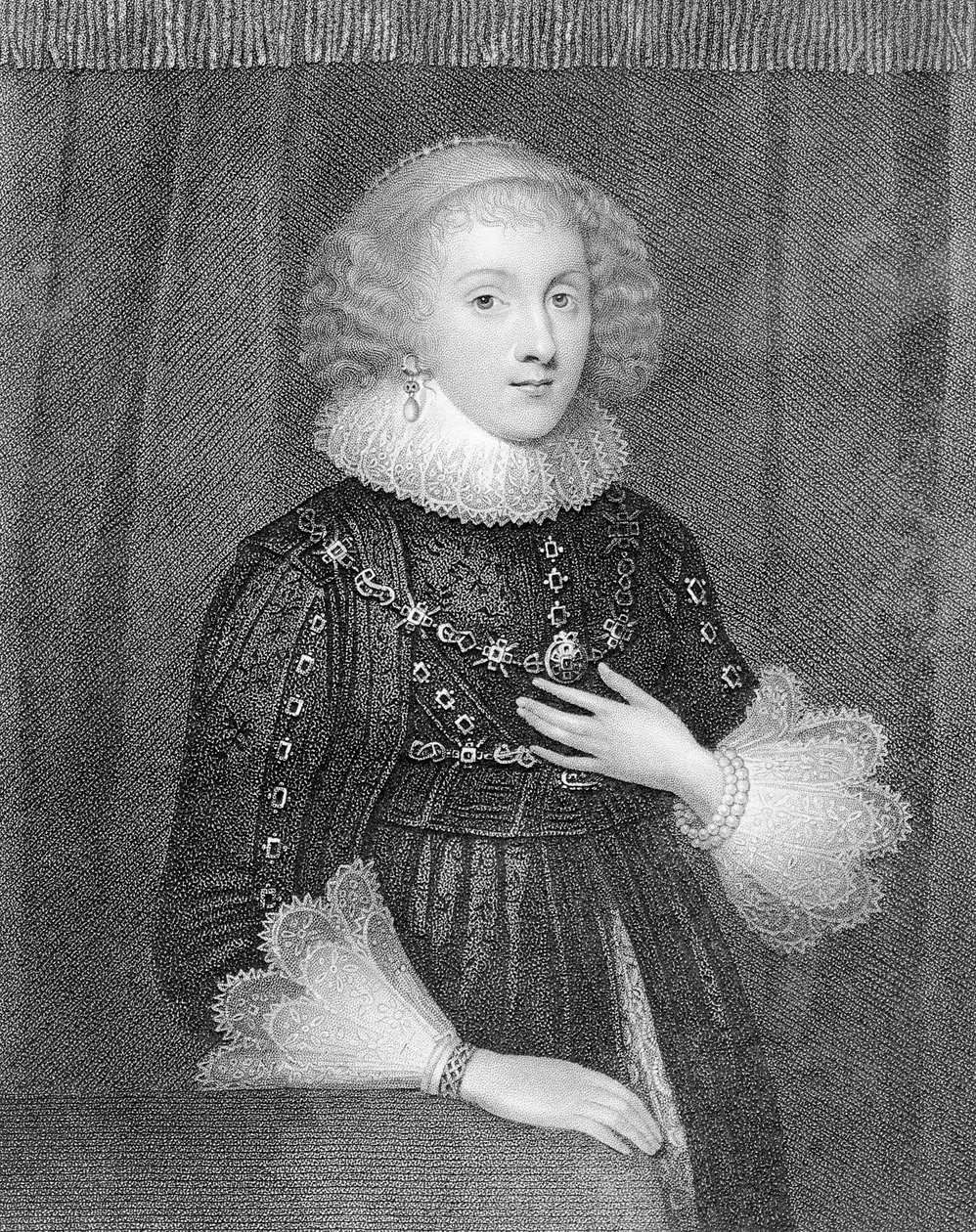 Mary Sidney, condessa de Pembroke, gravada por WJFry de Marcus Garret Gheeraerts the Younger