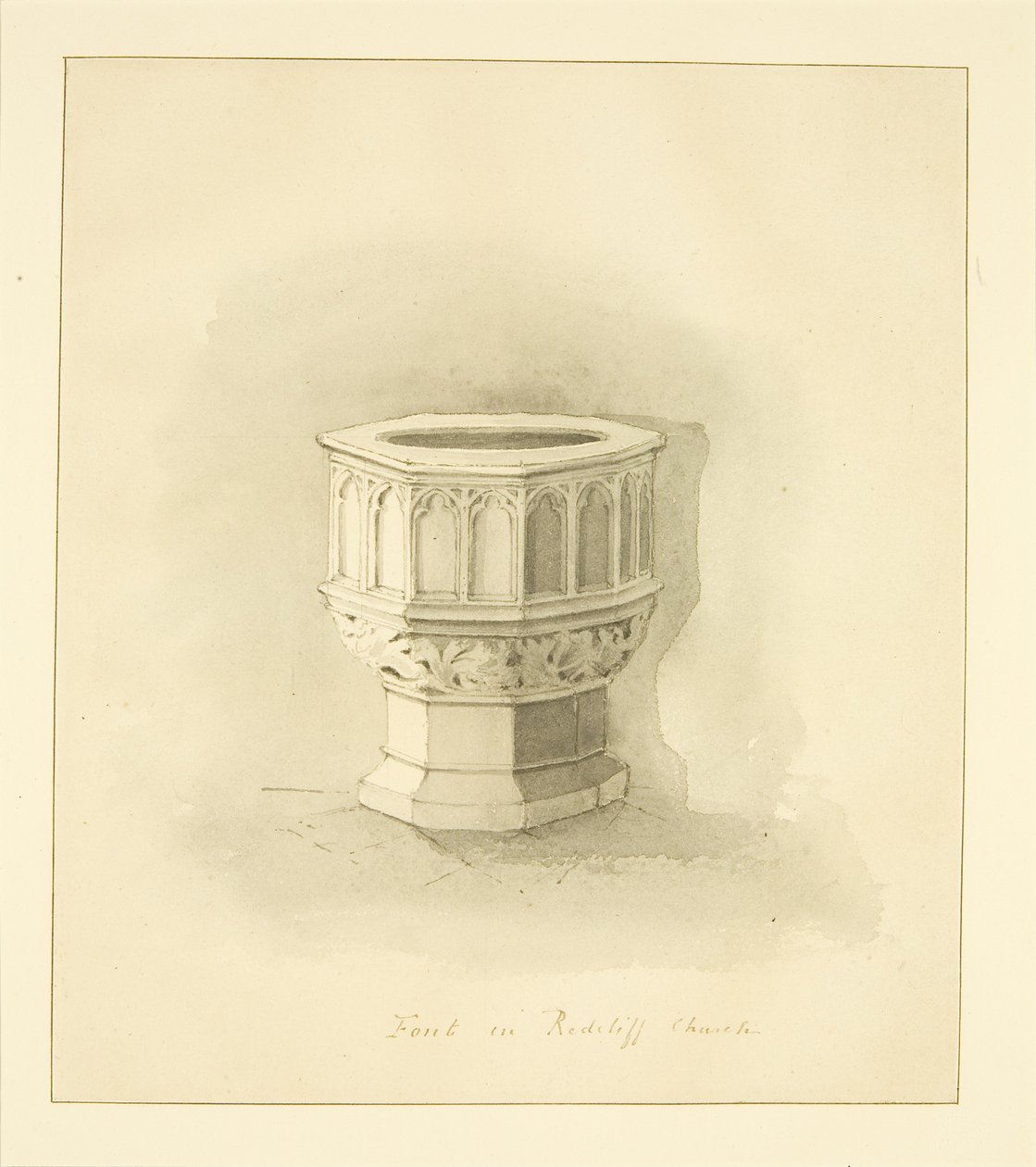 Fonte em Redcliffe Church (lápis e aguarela sobre papel) de Marcus H. Homes