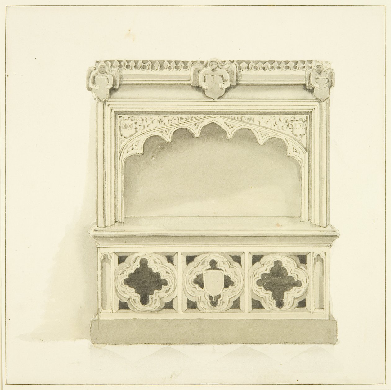 Monumento de Robert Adams na Igreja de São Pedro (lápis e aguarela sobre papel) de Marcus H. Homes