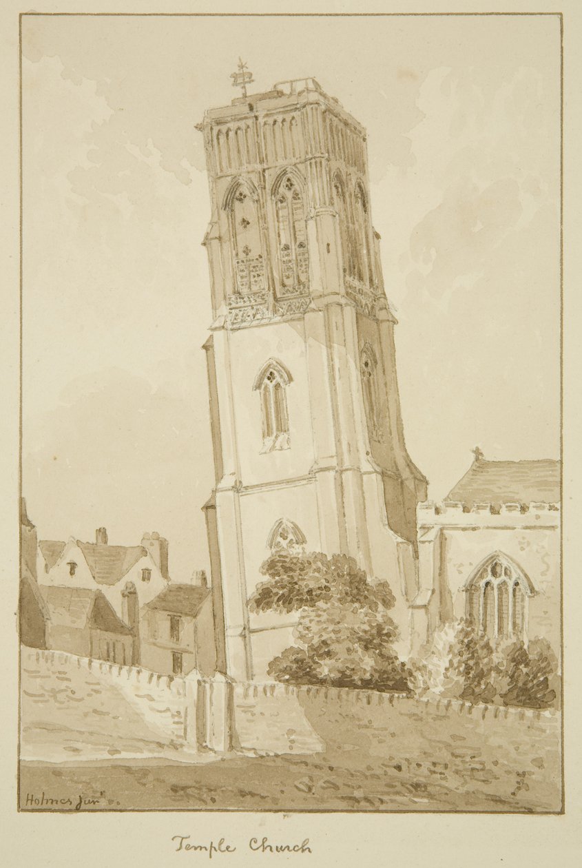 Igreja do Templo (lápis e aguarela sobre papel) de Marcus H. Homes