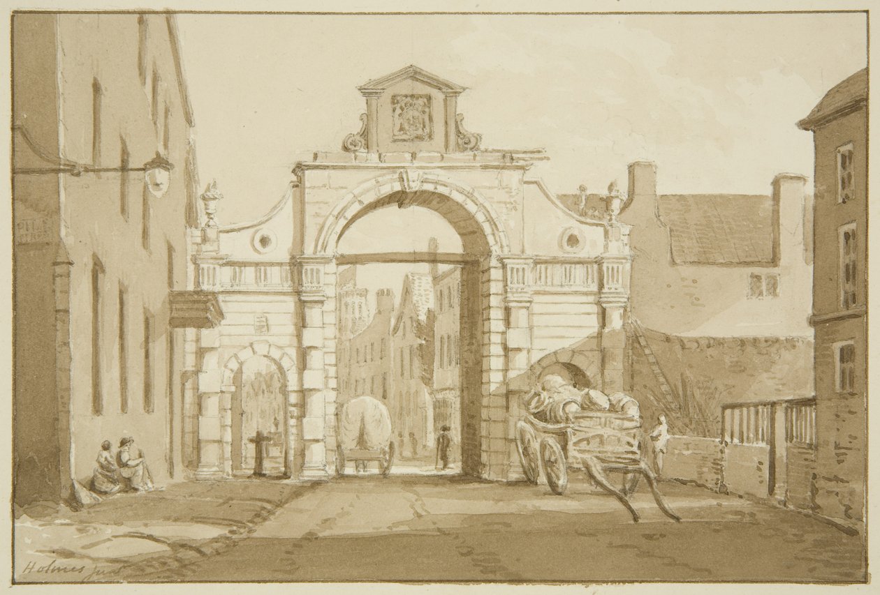 Porta do Templo (lápis e aguarela sobre papel) de Marcus H. Homes