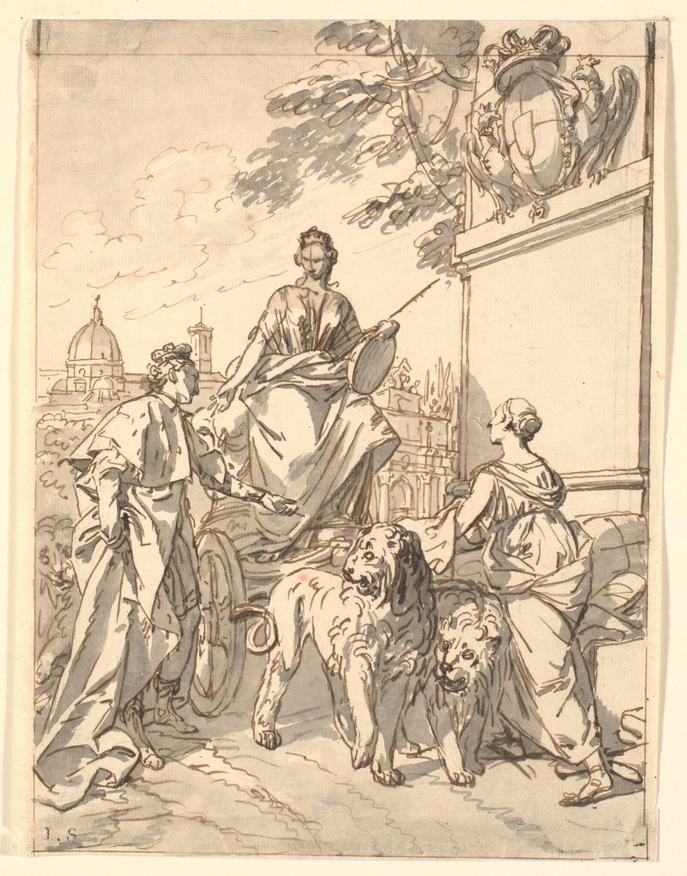 Folha alegórica por ocasião da entrada do Duque Franz III em Florença 1739 de Marcus Tuscher