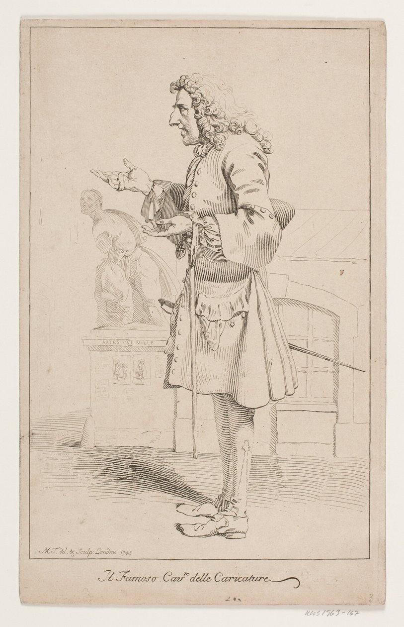 "O famoso Cavre delle Caricature". Retrato de Pier Leone Ghezzi (1674-1755) de Marcus Tuscher