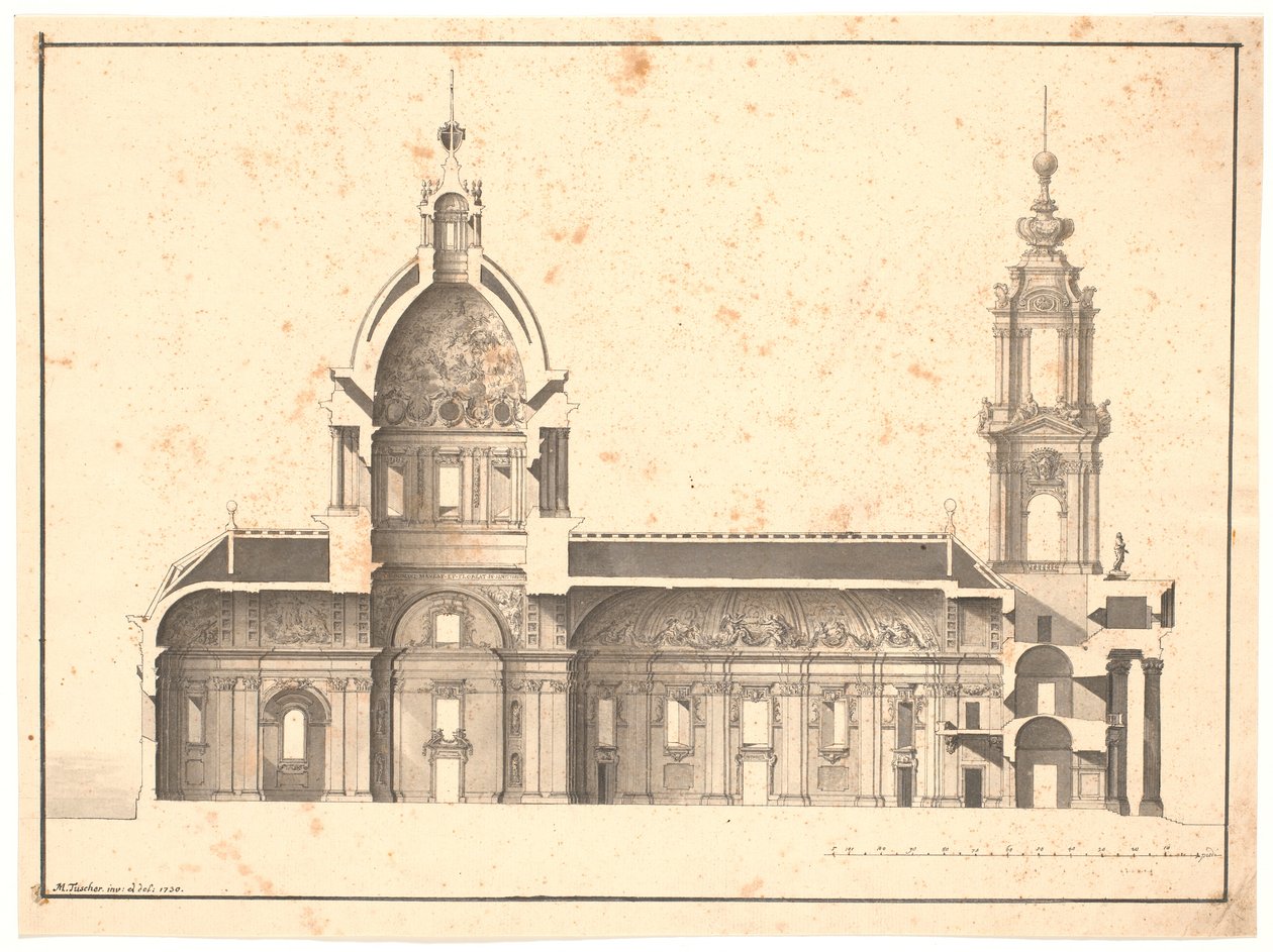 Corte longitudinal pela mesma igreja de Marcus Tuscher