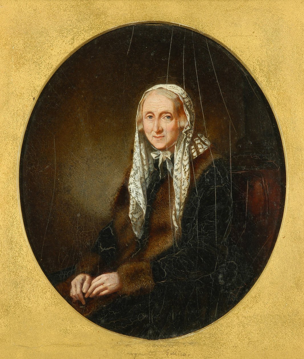 Retrato de Mary Wordsworth, 1839 (óleo sobre marfim) de Margaret Gillies