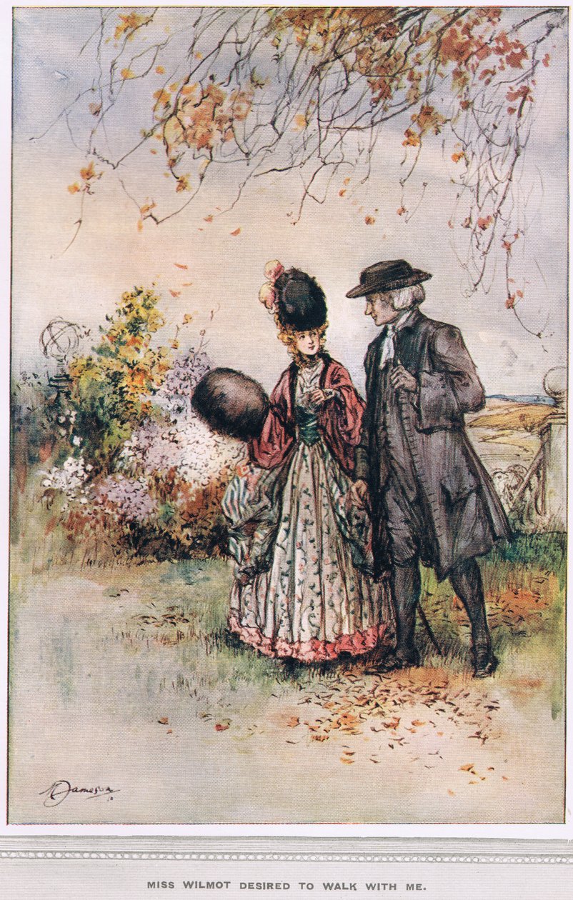 &39;A senhorita Wilmot deseja andar comigo&39;, ilustração de &39;O Vigário de Wakefield&39; de Oliver Goldsmith, c.1910 de Margaret Jameson
