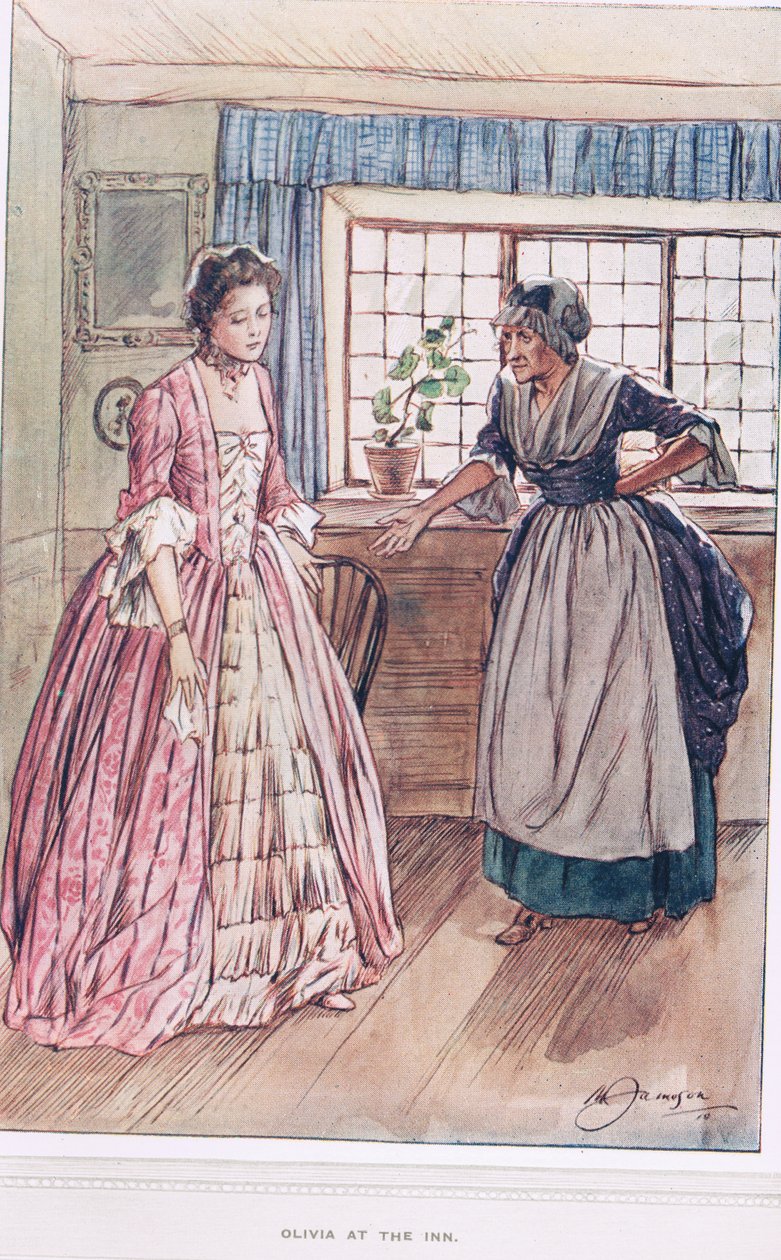 Olivia at the Inn, ilustração de &39;O Vigário de Wakefield&39; de Oliver Goldsmith, c.1910 de Margaret Jameson