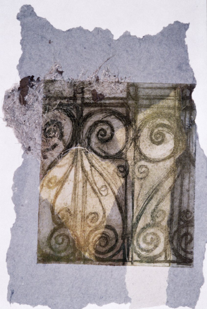 Provence Light and Shadows (gravura e colagem) de Margaret Norris