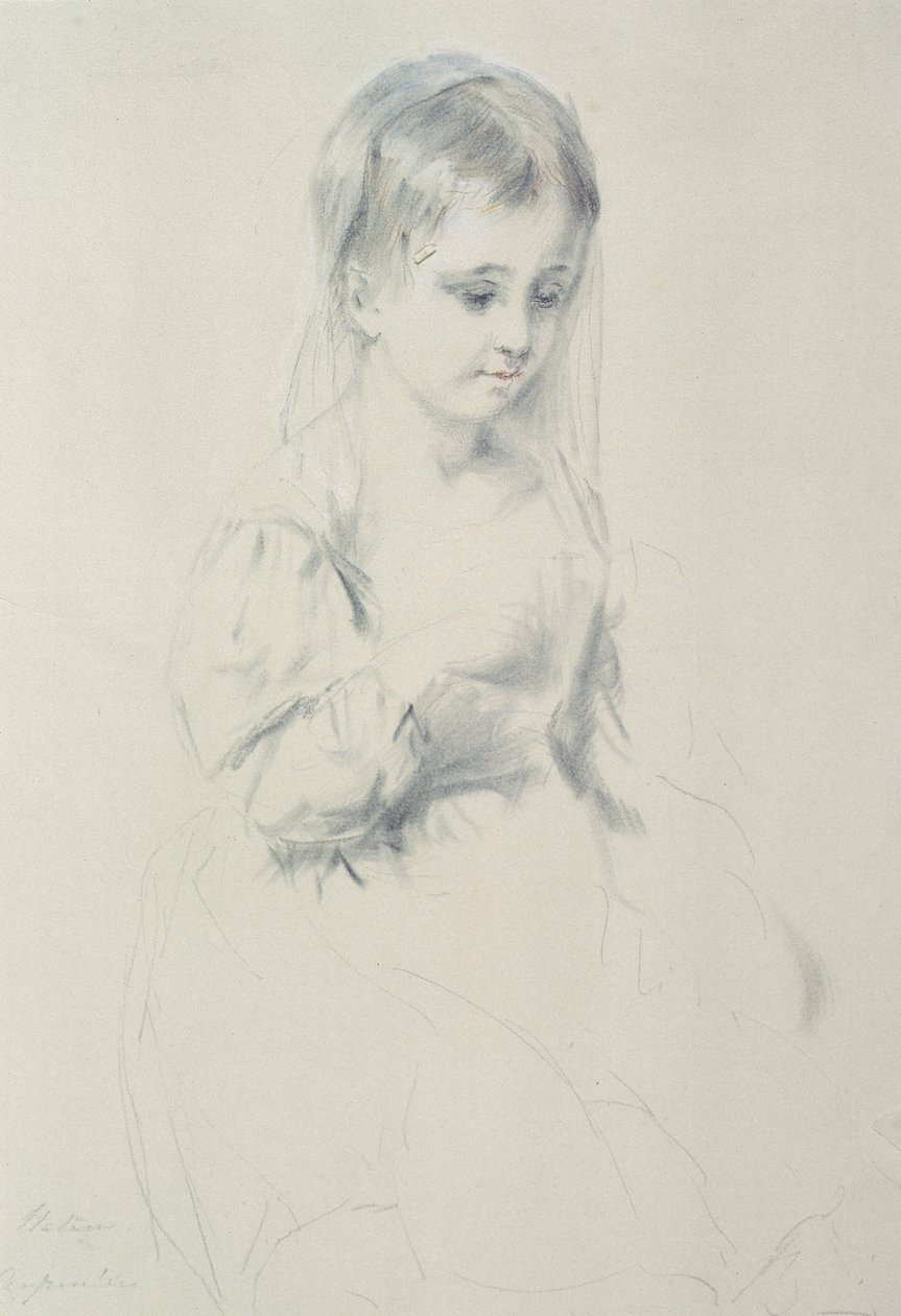 Estudo de retrato de uma jovem de Margaret Sarah Carpenter