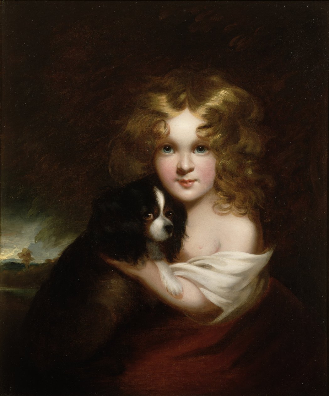 Menina jovem, com, um, cão, c.1840 de Margaret Sarah Carpenter