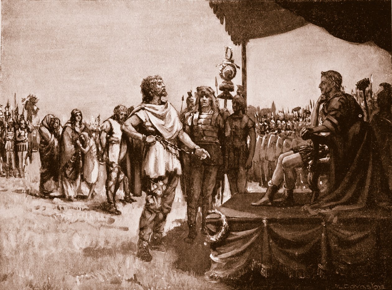 Caractacus before Claudius, ilustração de "Hutchinson