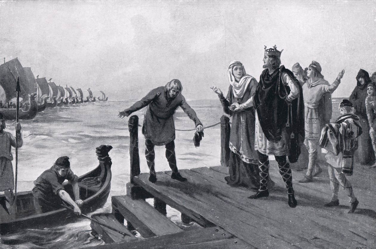 Edgar, o pacífico, numa inspeção naval AD973 de Margaret Dovaston