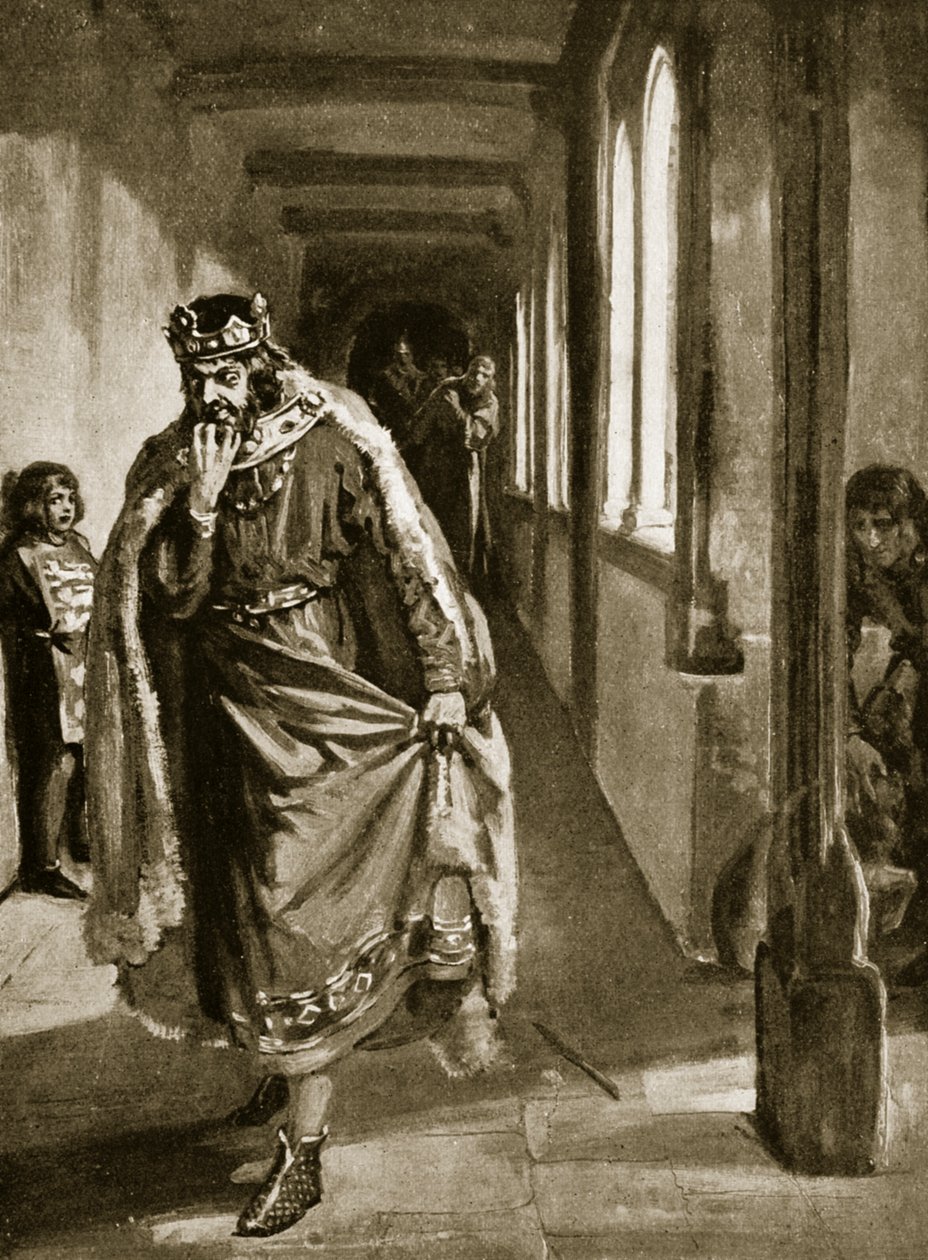 A fúria de João ao assinar a Magna Carta, ilustração de "Hutchinson
