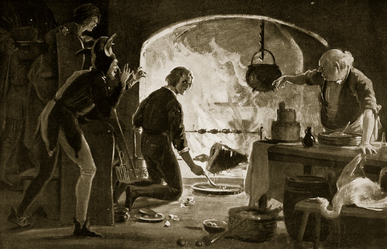 Lambert Simnel na cozinha, ilustração de "Hutchinson