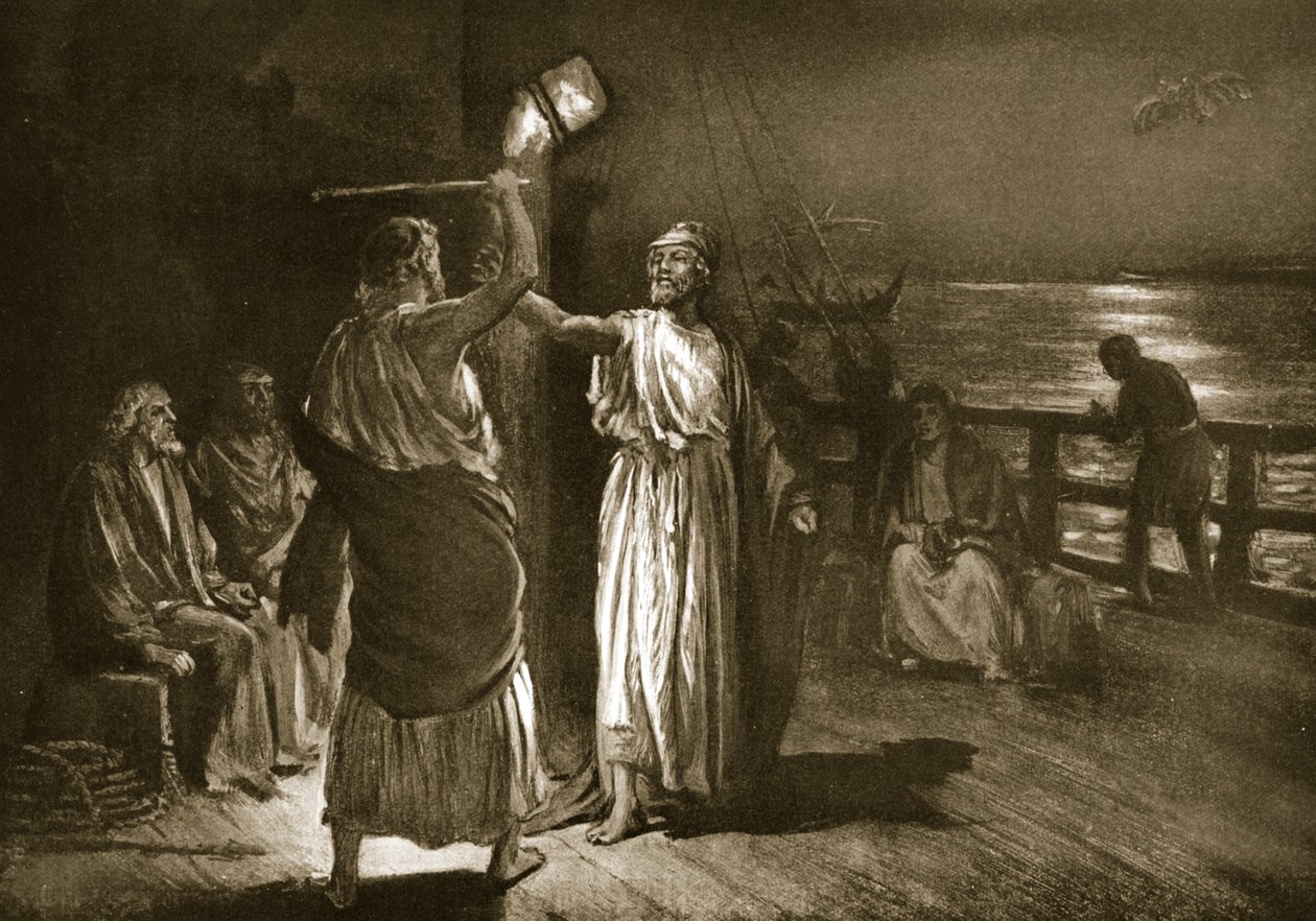 "Strike, but hear me", ilustração da "História das Nações de Hutchinson de Margaret Dovaston