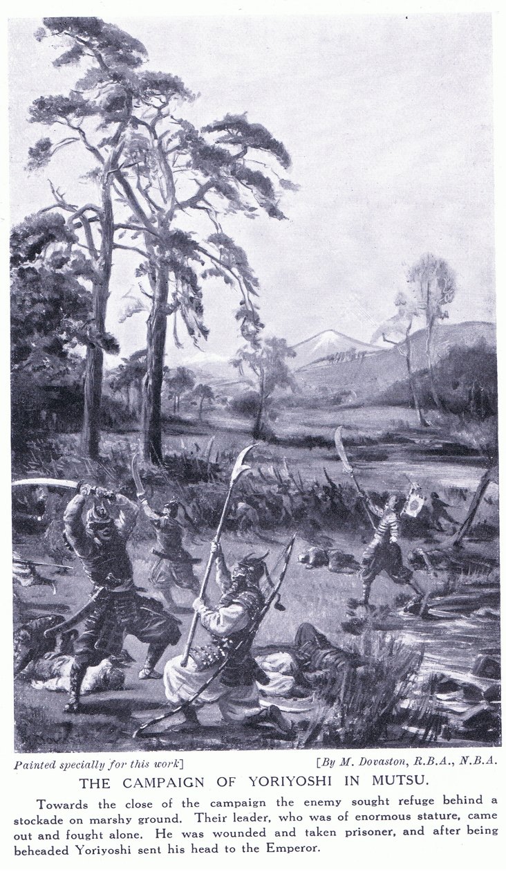 A campanha de Yoriyoshi em Mutsu (litografia) de Margaret Dovaston