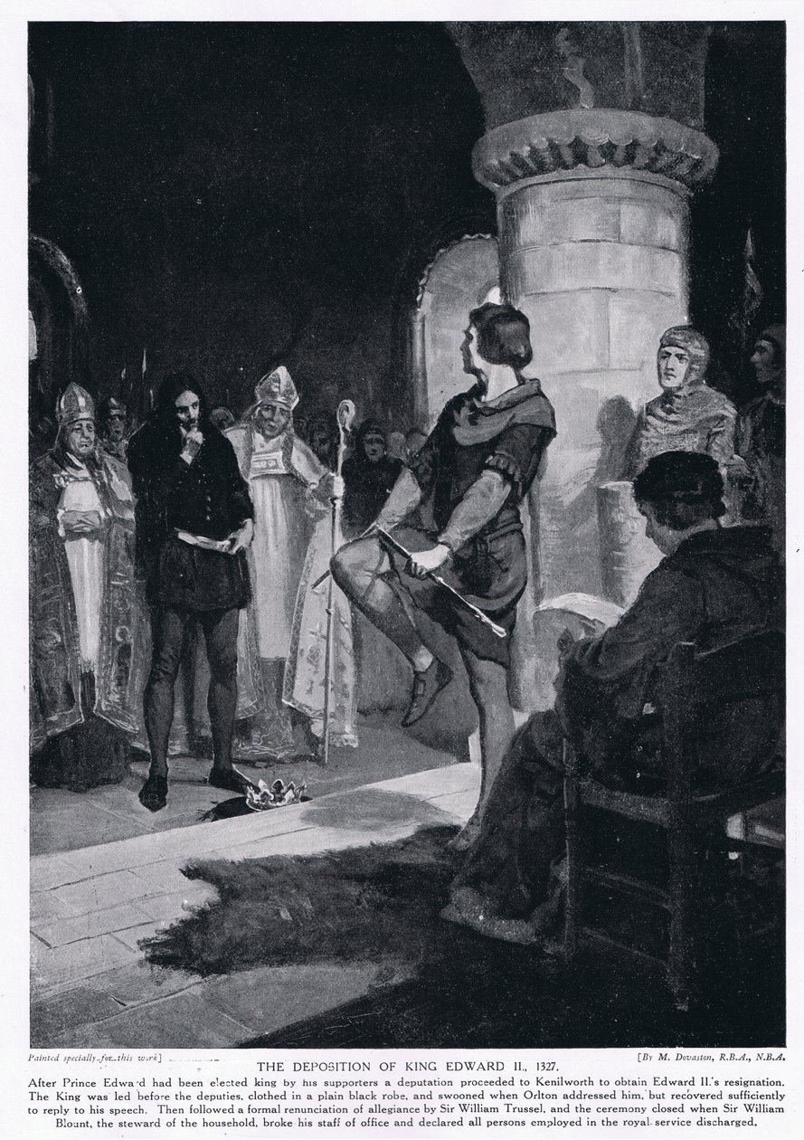 A deposição do rei Edwrad II AD1327 de Margaret Dovaston