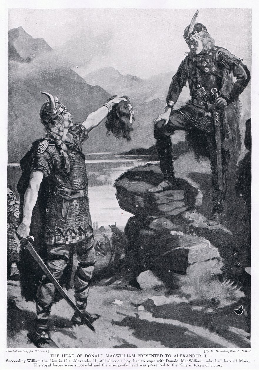 A cabeça de Donald MacWilliam apresentada a Alexandre II AD1214 de Margaret Dovaston