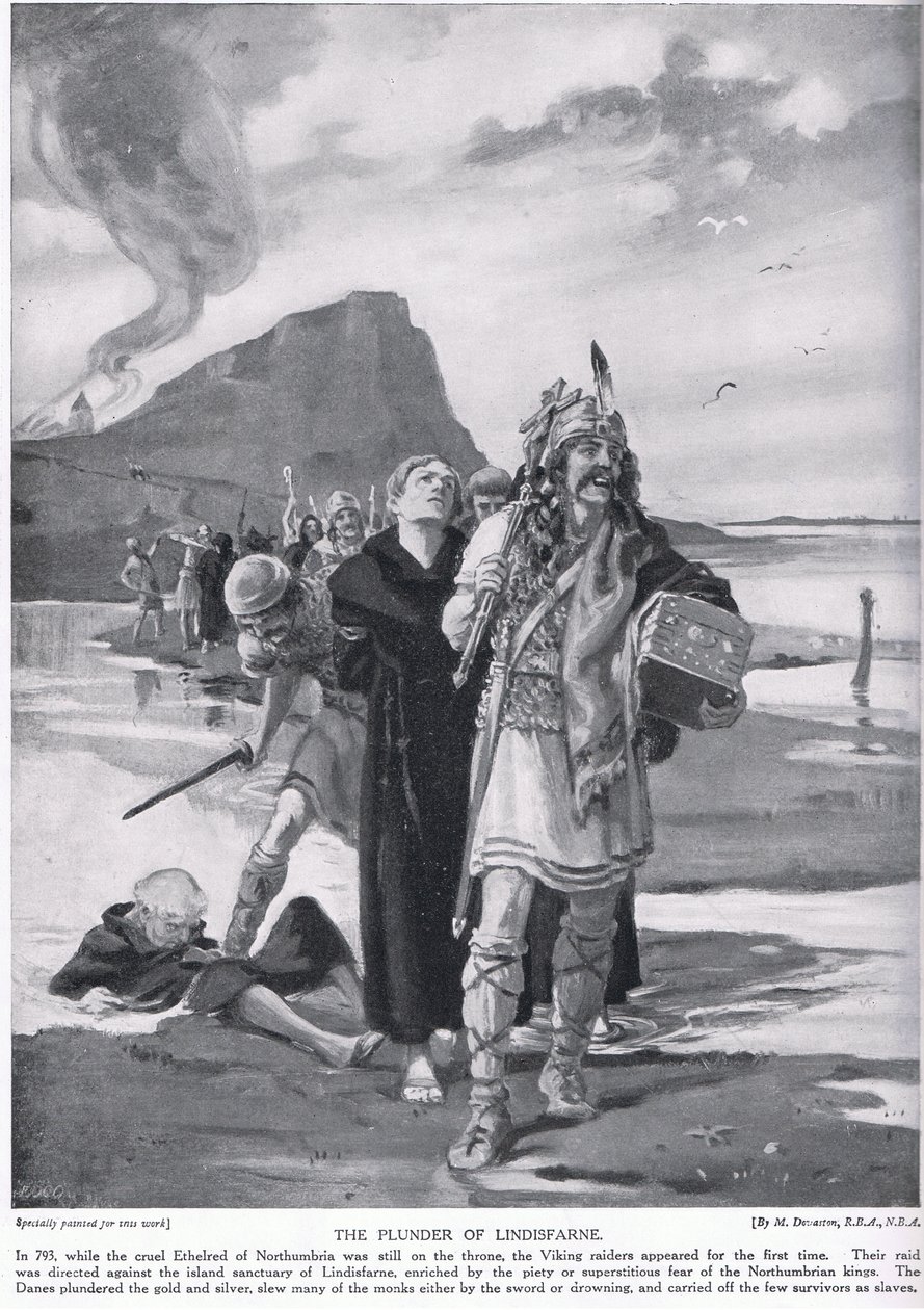 O saque de Lindisfarne 793 d.C. de Margaret Dovaston
