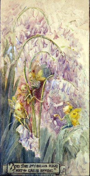 The Joy Bells Ring (aguarela a bordo) de Margaret E. Bayliss