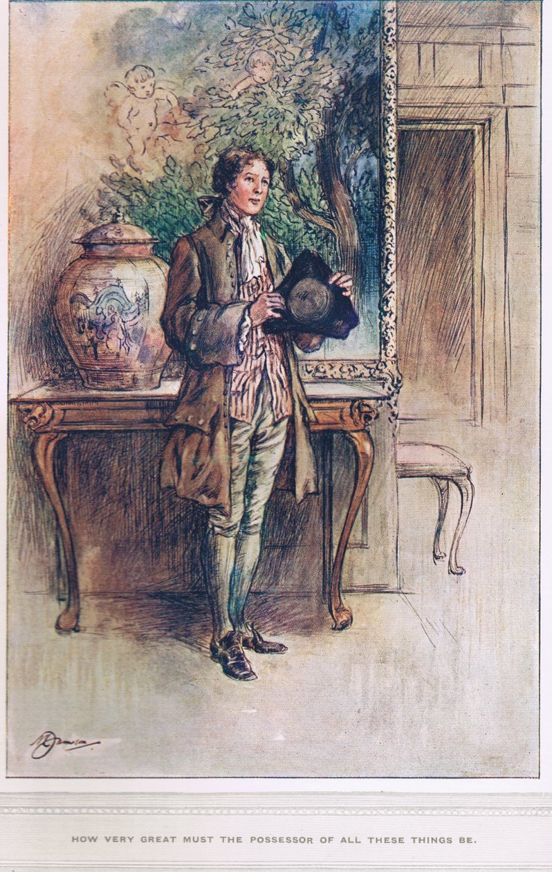 "Quão grande deve ser o possuidor de todas essas coisas", ilustração de "O Vigário de Wakefield" de Oliver Goldsmith, c.1910 de Margaret Jameson